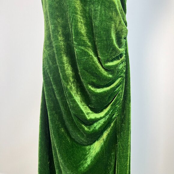 NWOT Reformation Merel Velvet Midi Dress In Green Velvet Size M - Picture 4 of 14